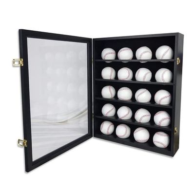 Holz und Acryl Schwarz 20 Baseballkasten Schrank zur Aufbewahrung von Sportdenkmälern