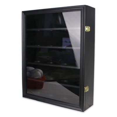 Holz und Acryl Schwarz 20 Baseballkasten Schrank zur Aufbewahrung von Sportdenkmälern