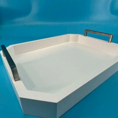 Benutzerdefiniertes Logo Akzeptables weißes Holz-Teller mit Handgriffe aus Akazienholz