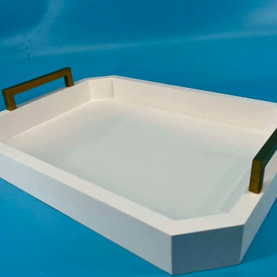 Benutzerdefiniertes Logo Akzeptables weißes Holz-Teller mit Handgriffe aus Akazienholz