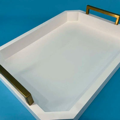 Benutzerdefiniertes Logo Akzeptables weißes Holz-Teller mit Handgriffe aus Akazienholz