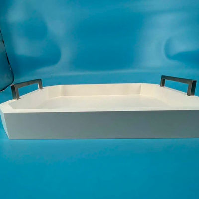 Benutzerdefiniertes Logo Akzeptables weißes Holz-Teller mit Handgriffe aus Akazienholz