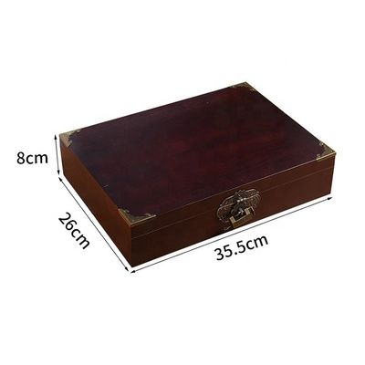 Customized Logo Akzeptable Vintage-Stil Holz Schmuck Geschenk-Box mit Schloss und Schlüssel
