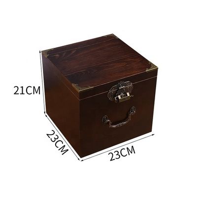 Customized Logo Akzeptable Vintage-Stil Holz Schmuck Geschenk-Box mit Schloss und Schlüssel