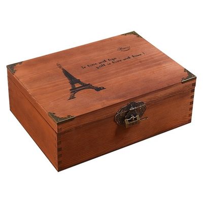 Lackierung Handhabung Vintage-Stil maßgeschneiderte kleine Holz Hochzeitsfoto-Box mit Schloss