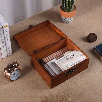 Lackierung Handhabung Vintage-Stil maßgeschneiderte kleine Holz Hochzeitsfoto-Box mit Schloss