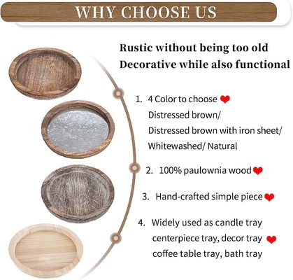 Maßgeschneiderte Holz-Teller Rustikale runde Kerzenhalter Dekor für Kuchenwerkzeuge und Design