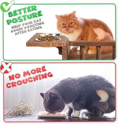 Abschied nehmen von Unordentlichen Böden Wandmontiertes Katzenfütterungsregal mit Leiter und 2 Schalen