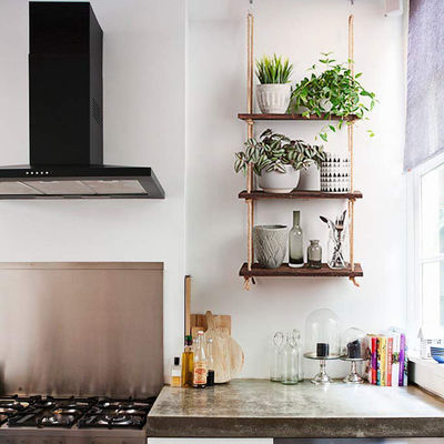 Customized Logo Falten Holz Küchen Wandregal für einfachen und bequemen Zugang