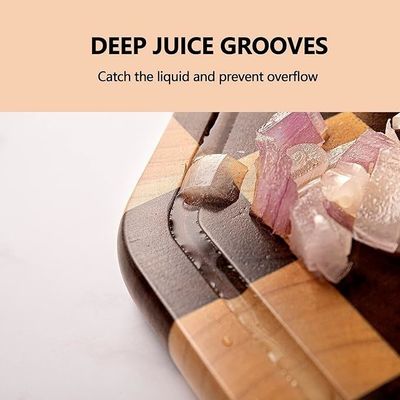 12X12X0.8 Zoll Acacia Holz Schnitt Oktagon Servieren Brett mit Saft Rille