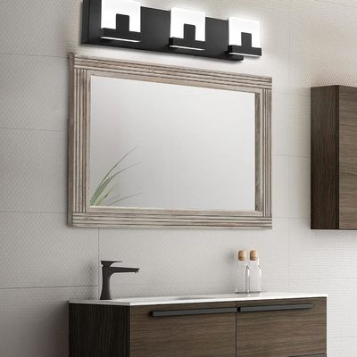 Holz Splitter Wandspiegel für Badezimmer Massivholzrahmen Rustika Bauernhaus Eitelkeitsspiegel