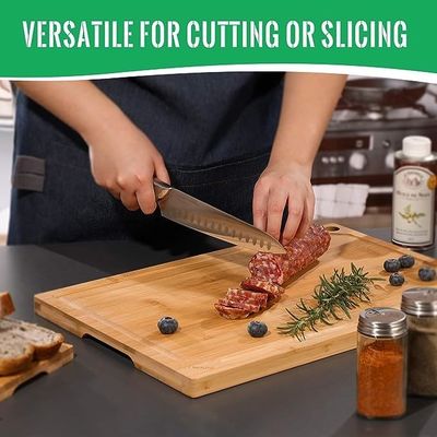 18 X 12 Zoll Saft-Rohr Bambus-Schnittbrett Groß Xtra Groß für benutzerdefinierte Logo Küche