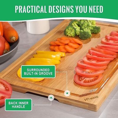 18 X 12 Zoll Saft-Rohr Bambus-Schnittbrett Groß Xtra Groß für benutzerdefinierte Logo Küche