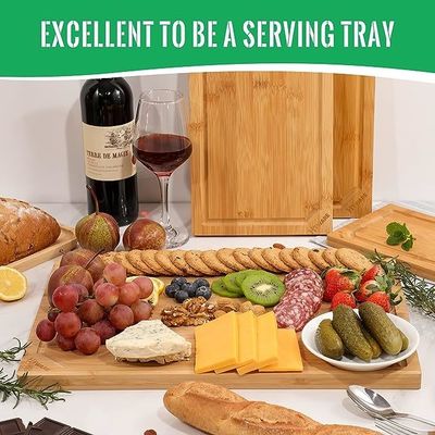 18 X 12 Zoll Saft-Rohr Bambus-Schnittbrett Groß Xtra Groß für benutzerdefinierte Logo Küche