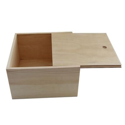 Customized Unfertige Naturfarbe Holz-Slide-Top-Boxen für die Logo-Anpassung