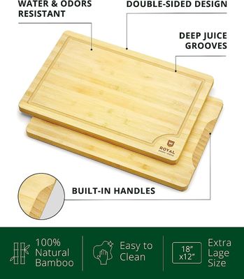 Kundendienst 18X12 Zoll Bambus Holz Schnittbrett Nachhaltige Holz Schlichtfarbe