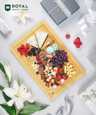 Kundendienst 18X12 Zoll Bambus Holz Schnittbrett Nachhaltige Holz Schlichtfarbe