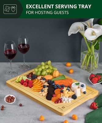 Kundendienst 18X12 Zoll Bambus Holz Schnittbrett Nachhaltige Holz Schlichtfarbe