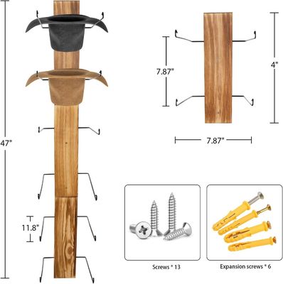 Funktionelles Design Multifunktionales Wandmount Lagerregal und Hutträger für Bambus