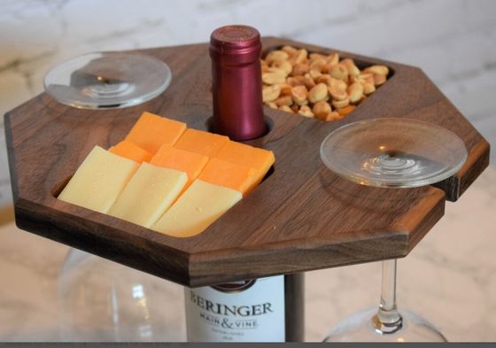 Holzweinhalter mit hoher Quantität Vorteil Portable Food Serving Tray Weinflasche Tray