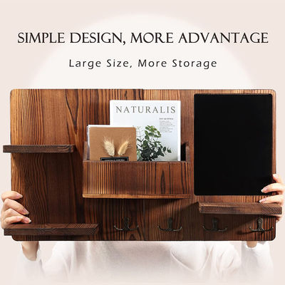 OEM Holz Wandregal mit Stoff Haken Eintrittsweg Organisator Mantel Haken Schlüsselregal Postträger Kreativer Wandhänger Halter
