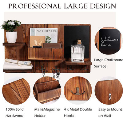 OEM Holz Wandregal mit Stoff Haken Eintrittsweg Organisator Mantel Haken Schlüsselregal Postträger Kreativer Wandhänger Halter