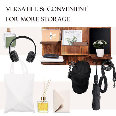 OEM Holz Wandregal mit Stoff Haken Eintrittsweg Organisator Mantel Haken Schlüsselregal Postträger Kreativer Wandhänger Halter
