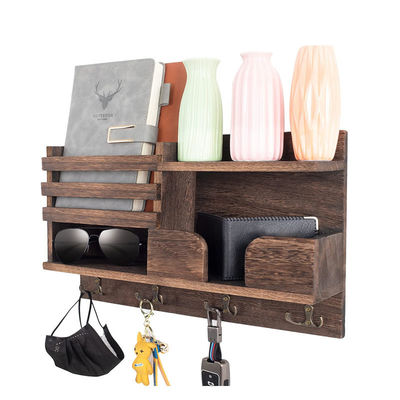 OEM Holz Wandregal mit Stoff Haken Eintrittsweg Organisator Mantel Haken Schlüsselregal Postträger Kreativer Wandhänger Halter