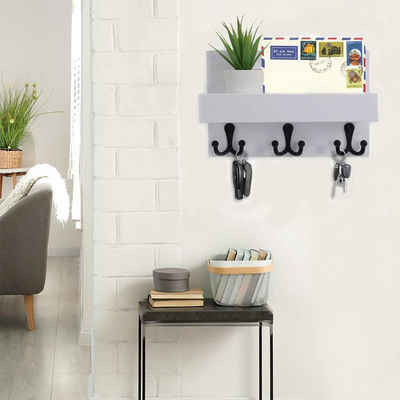 Wanddekorationsschlüsselhalter aus Holz mit 3 doppelten Haken Funktionsschlüsselhalter