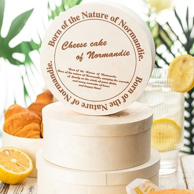 Naturholz Farbe Holzbox für kundenspezifische runden Kuchen Käse Kuchen Salat Früchte Verpackung