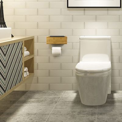 Schreibtisch- oder Sportpapierhalter aus Bambus, Wandmontiert, Toilettenpapierhalter mit Schachtel für nasses Gewebe