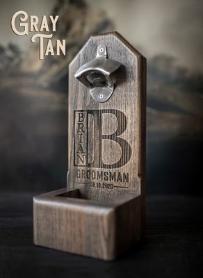 Holzgriff Bierflaschenöffner Idealer Trauzeugen-Geschenk mit personalisiertem Logo