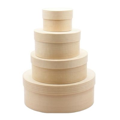 Naturholz Farbe Holzbox für kundenspezifische runden Kuchen Käse Kuchen Salat Früchte Verpackung