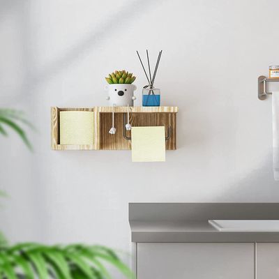 Weißes Holz Badezimmer Wandmontage Toilettenpapierhalter Stand mit Fluschbarer Lagerung Shel