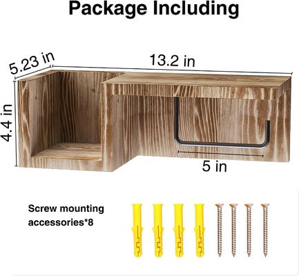 Weißes Holz Badezimmer Wandmontage Toilettenpapierhalter Stand mit Fluschbarer Lagerung Shel