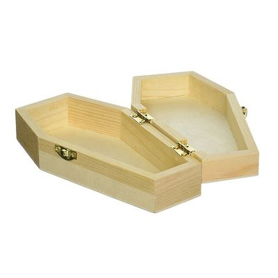 Unfertige Holzkistbox für maßgeschneiderte schwarze Geschenk- und Kosmetikverpackungen