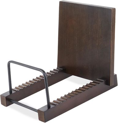 Holz-Plattenhalter-Stand-Alben-Speicher-Stand-Platten-Display-Rack für Heimdekoration Regal
