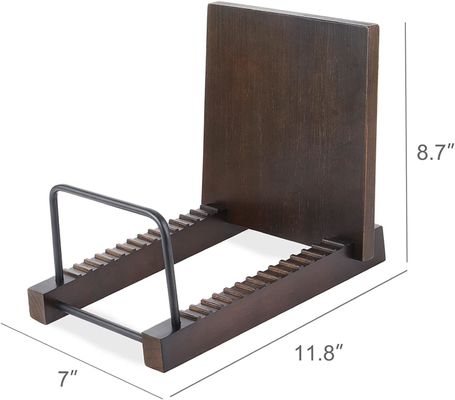 Holz-Plattenhalter-Stand-Alben-Speicher-Stand-Platten-Display-Rack für Heimdekoration Regal