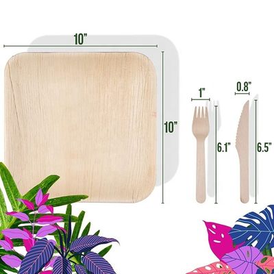 Lebensmittel- und Getränkeherstellung Einweg-Naturpalmenblattplatten 6' 8&quot; 10&quot; Quadratform