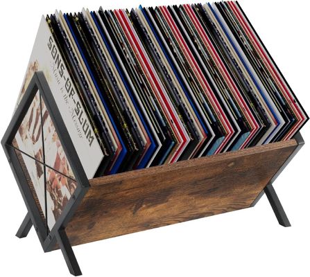 Holz-Vinyl-Record-Display-Rack für die schnelle Montage und Lagerung von Zeitschriften-Buch-Dateien Alben