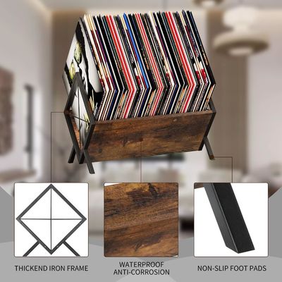 Holz-Vinyl-Record-Display-Rack für die schnelle Montage und Lagerung von Zeitschriften-Buch-Dateien Alben