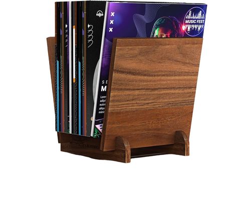 Massiv Walnussholz Vinyl-Plattenhalter Flip-Display für Multifunktions-Design-Speicher