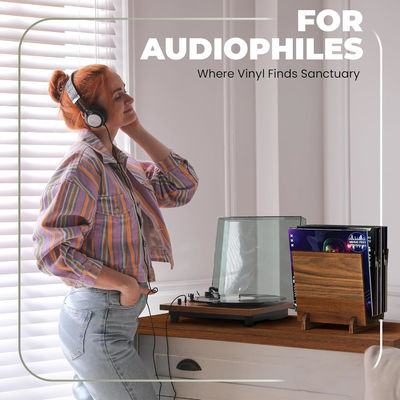 Massiv Walnussholz Vinyl-Plattenhalter Flip-Display für Multifunktions-Design-Speicher