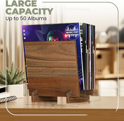 Massiv Walnussholz Vinyl-Plattenhalter Flip-Display für Multifunktions-Design-Speicher