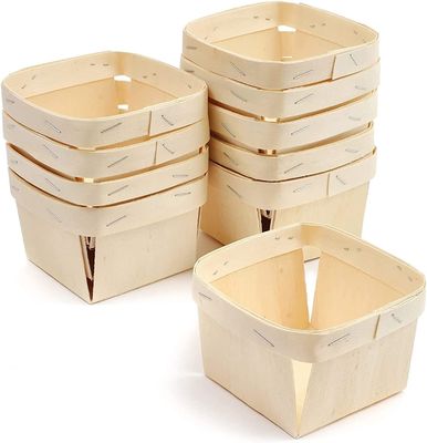 5.75-Zoll-Quadrat-Druckschirm-gedruckte, ausgelaufene Holzbeerenkörbe zum Sammeln von Obst