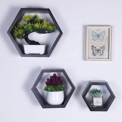 Ausgezeichnetes Holz-Hexagon-Floating-Regal-Set für das Haus Bad Wohnzimmer und mehr