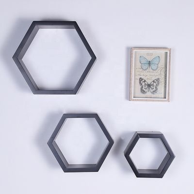Ausgezeichnetes Holz-Hexagon-Floating-Regal-Set für das Haus Bad Wohnzimmer und mehr