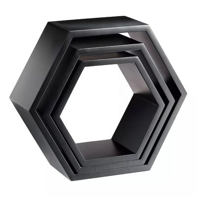 Ausgezeichnetes Holz-Hexagon-Floating-Regal-Set für das Haus Bad Wohnzimmer und mehr