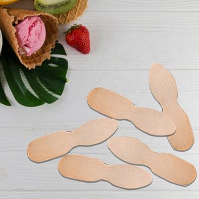 Custom Logo Holz-Eis-Sticks Personalisierte Mini-Löffel aus Birkenholz