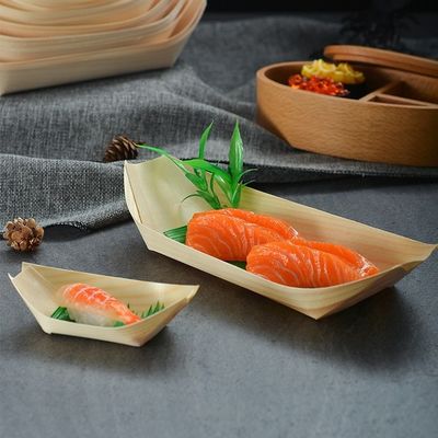 Holz-Sushi-Servierboot 9 Zoll Moderne Einfache Einweg-Baumbirke Bambus